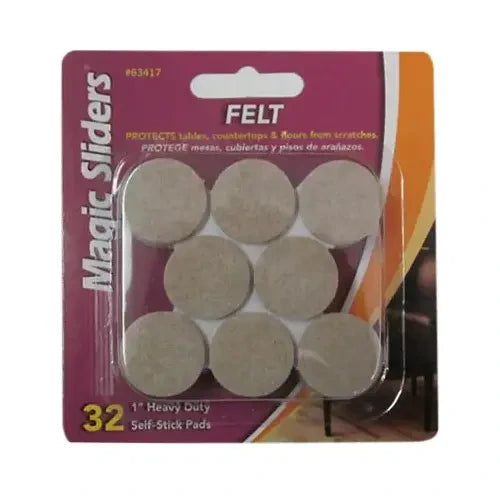 MAGIC SLIDERS Magic Sliders 63417 Felt Pad 1 inches (32 Pack)