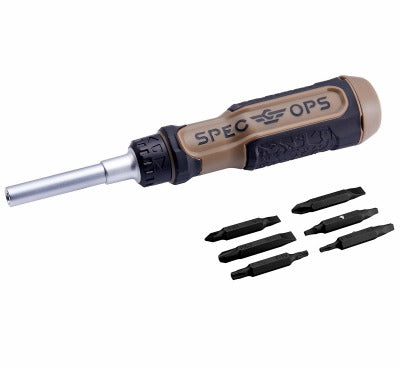 SPEC OPS SPEC-SRM-1 12-in-1 Ratcheting Screwdriver S2 Steel Bits