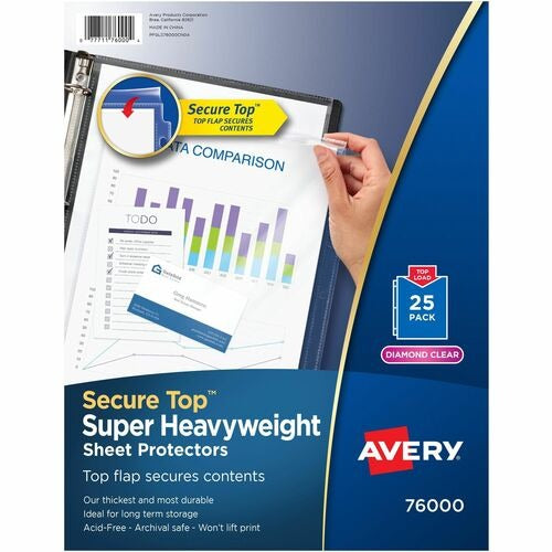 AVERY Avery AVE76000 Sheet Protectors Heavyweight Diamond Clear 25pk