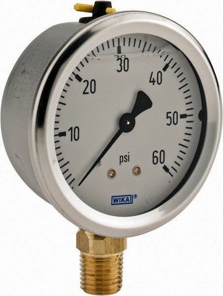 WIKA Wika 9767053 Pressure Gauge 0-60 Psi 2-1/2 in Lower Mount