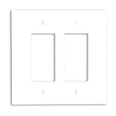 Leviton 88602 2-Gang Decora/GFCI Device Mount Oversized Thermoset White Decora Wallplate