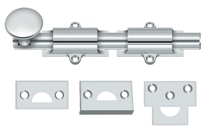 DELTANA Deltana 6SB26 Surface Bolt 6 Inches Bright Chrome