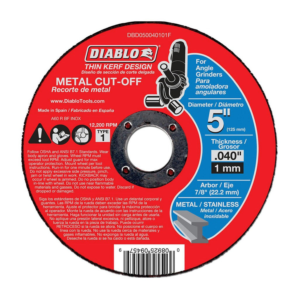 DIABLO Diablo DBD050040110F Cut-off Wheel 5 in 60 Grit Type 1