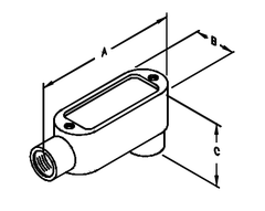 Steel Electric Products LB3 1 Inch Zinc Plated Malleable Iron 90 Degrees Hub Type LB Conduit Body