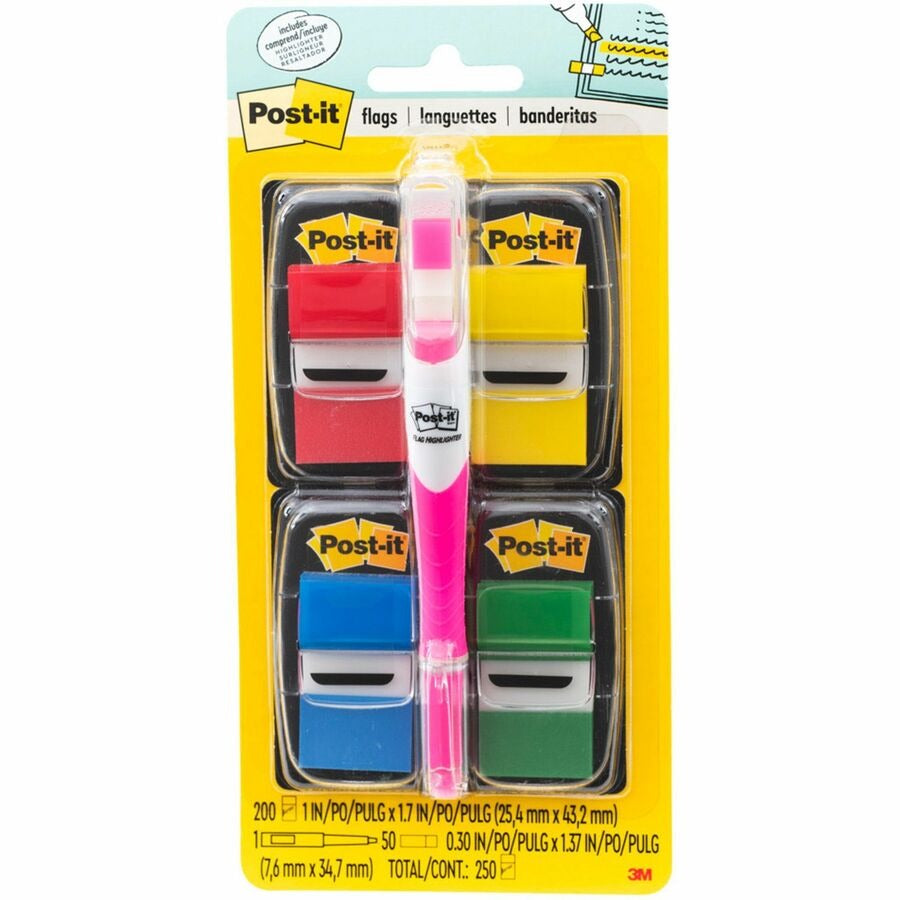 3M 3M MMM680RYBGVA Post-it Flags Value Pack (200 Flags)