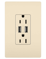 Pass & Seymour TM826USBLA Decorator Duplex USB Charger Receptacle, Light Almond