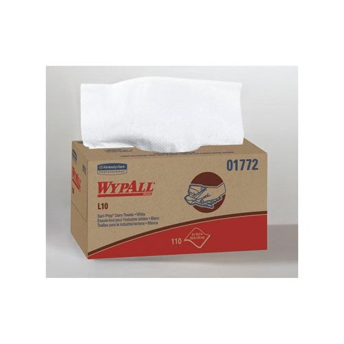 KIMBERLY-CLARK Kimberly-Clark KCC01772 Wypall L10 Sani-Prep Dairy Towels 9 x 10.5 in 110/Pack 18 Packs/Carton