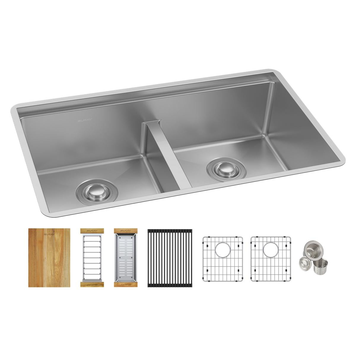 BSC PREFERRED Bsc Preferred ECTRUAQ31169TWC Double Bowl Workstation Sink