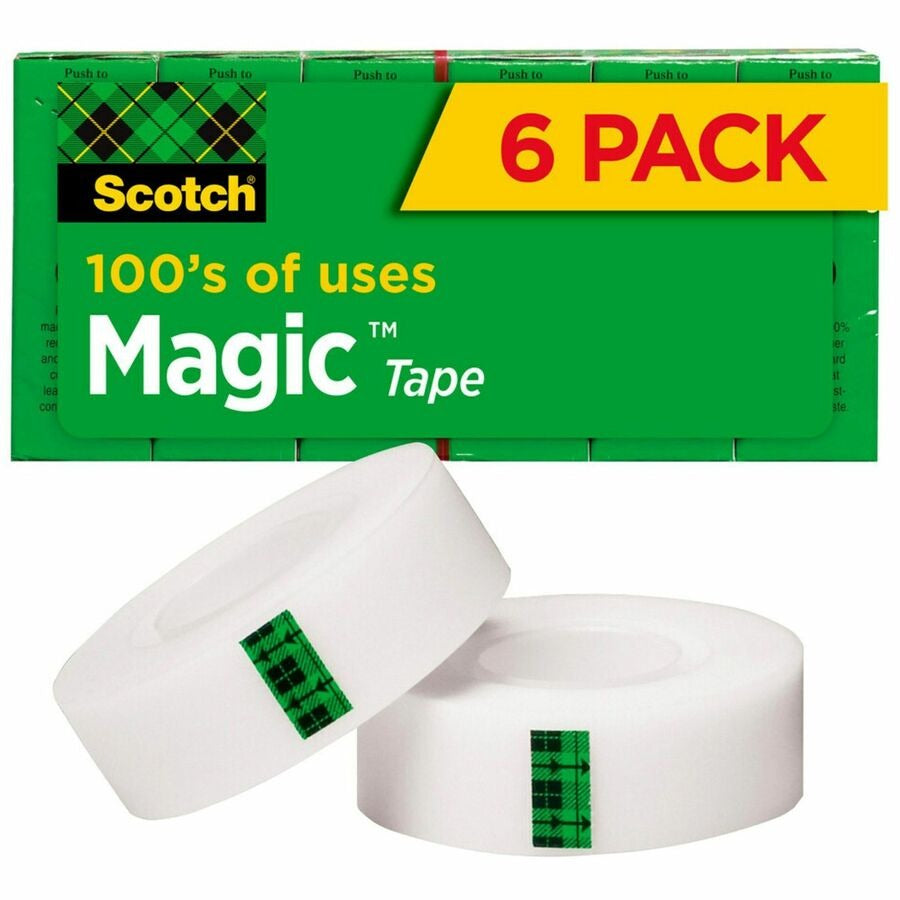 3M 3M MMM8106PK 3/4 inchesW Magic Tape (0.75 in x 36 yd, 6 Pack, 1 in Core) 8106PK