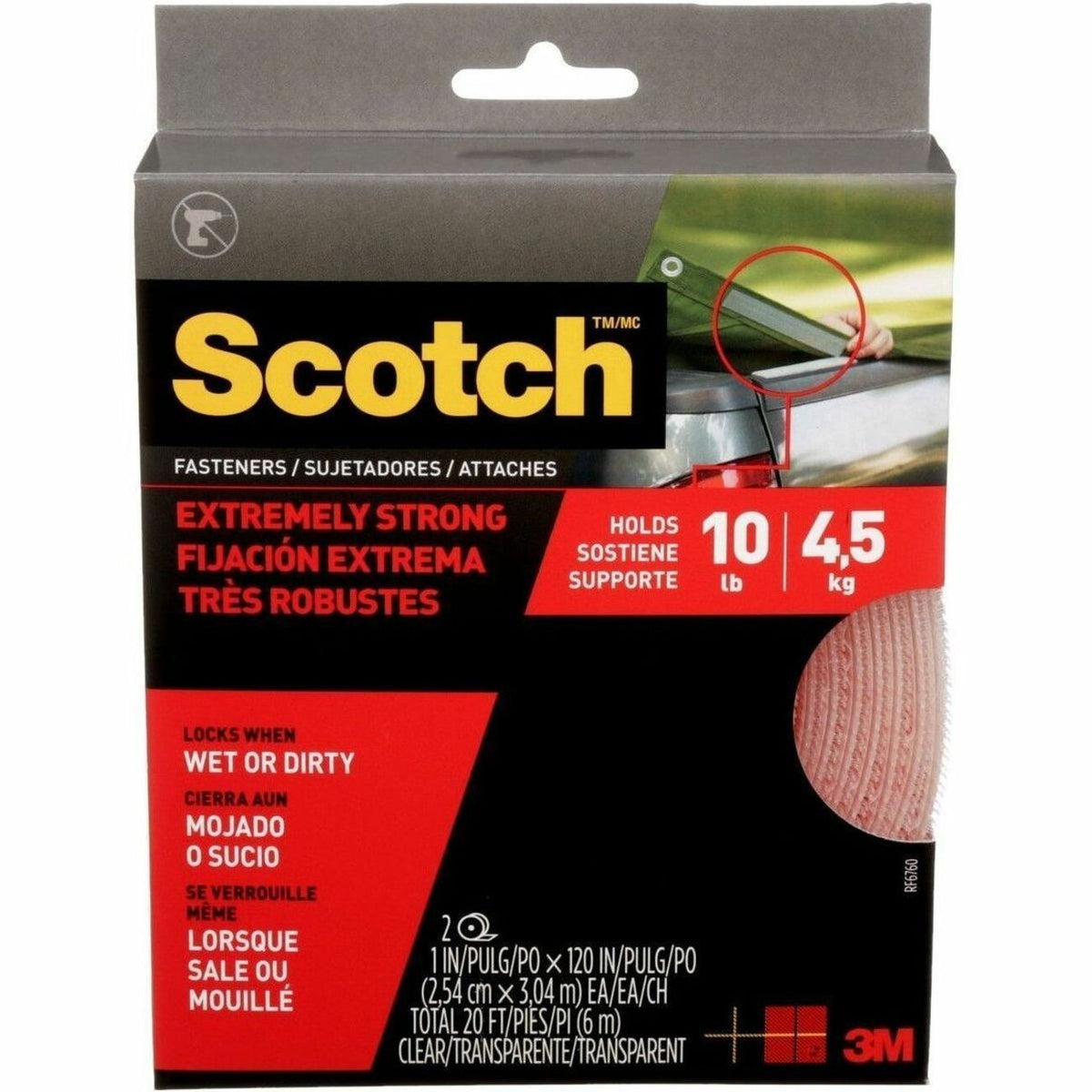 3M 3M MMMRF6760 Supplies Extreme Fasteners 1 in x 10 ft (2 per) RF6760