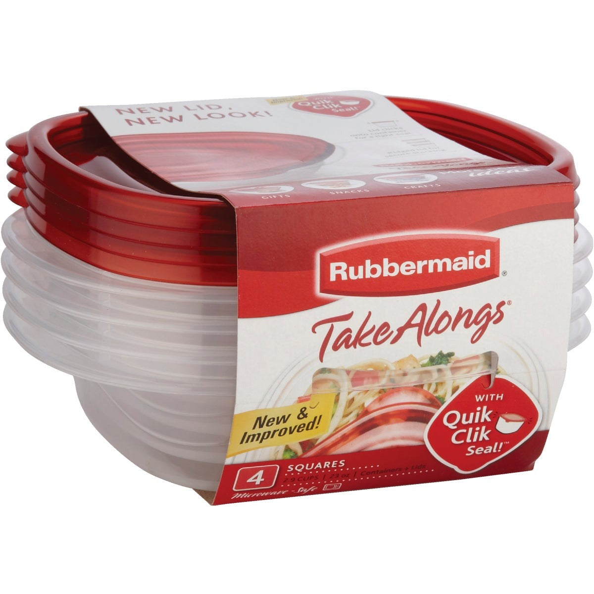 RUBBERMAID Rubbermaid 2086751 TakeAlongs 2.9-Cup Square Food Storage Containers (4-Pack)