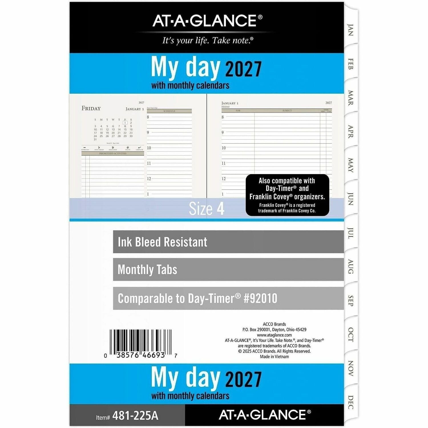 AT-A-GLANCE At-a-glance AAG481225A Daily Planner Refill 5.5x8.5