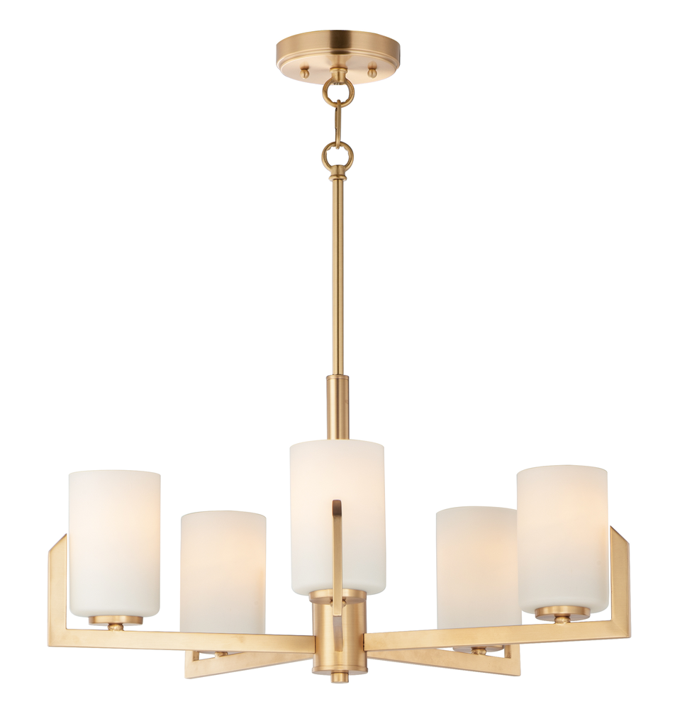 Maxim Lighting 21286SWSBR Dart 5 Light Chandelier 120 Volt Satin Brass