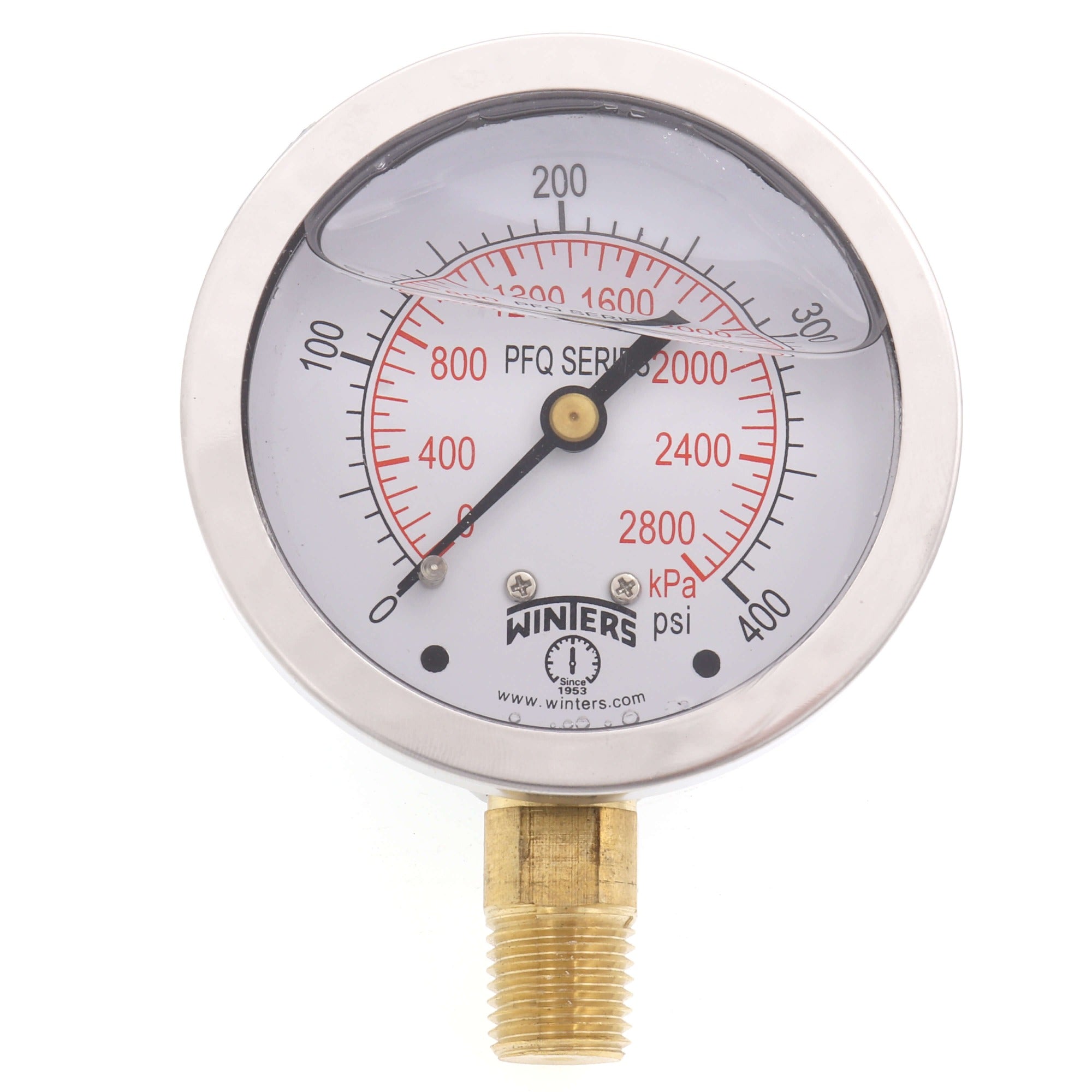 WINTERS INSTRUMENTS Winters Instruments PFQ817 2-1/2 inches Stainless Steel Liquid Filled Gauge (2.5 inch)