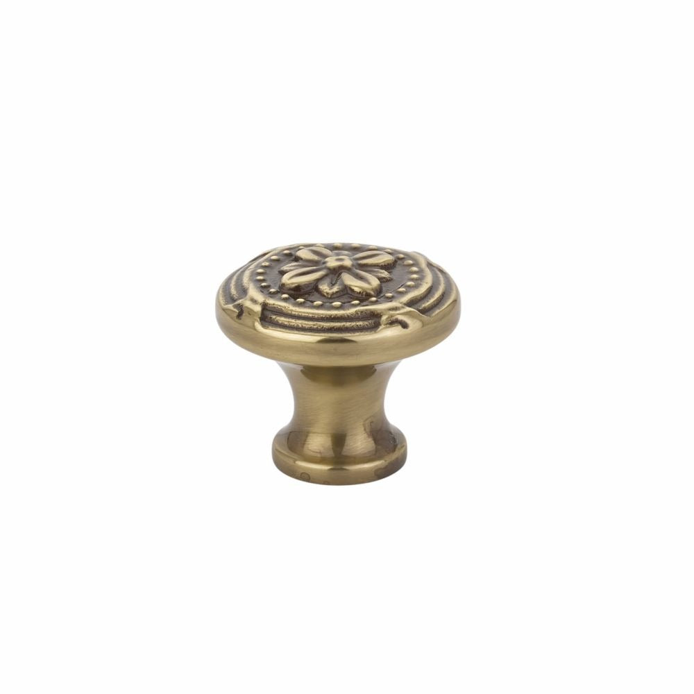 EMTEK Emtek 86278US7 Ribbon and Reed Cabinet Knob Antique Brass