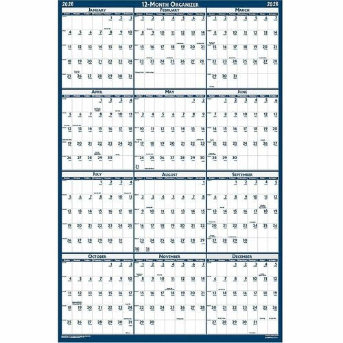 HOUSE OF DOOLITTLE House of Doolittle HOD3960 Laminated Wall Calendar 24x18