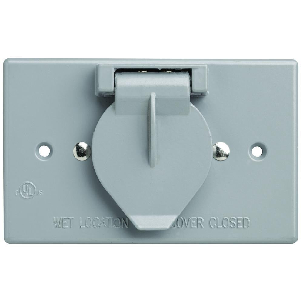 PASS & SEYMOUR Pass & Seymour 3778 Weatherproof Self-Closing Cover 15A 125V (Horizontal)