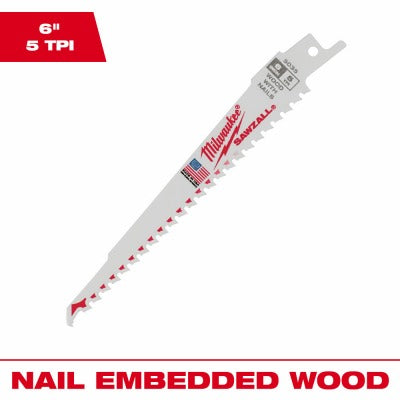 MILWAUKEE Milwaukee 48-01-2035 Reciprocating Blade 5 Tpi 6 in 25 Pack