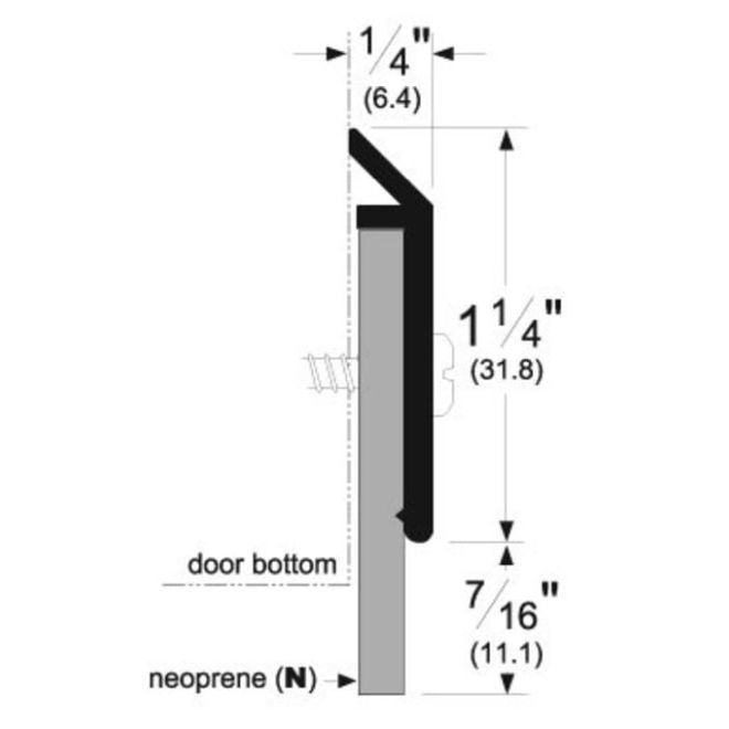 PEMKO Pemko 315CN36 Door Bottom Sweep 36 in Neoprene Clear Aluminum