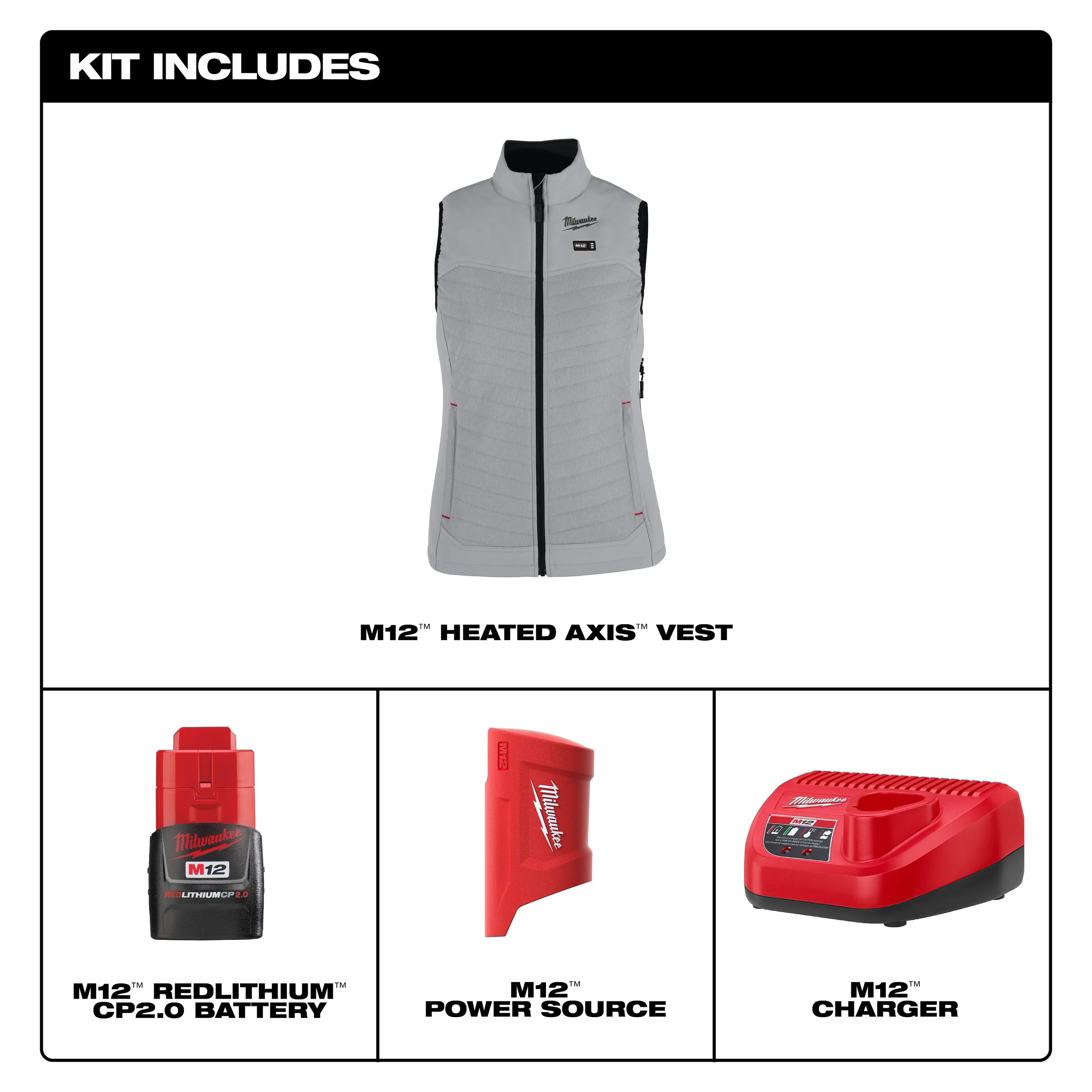 MILWAUKEE Milwaukee F300G-212X M12 Women's Heated Axis Vest M12 12V (2XL) 38D763
