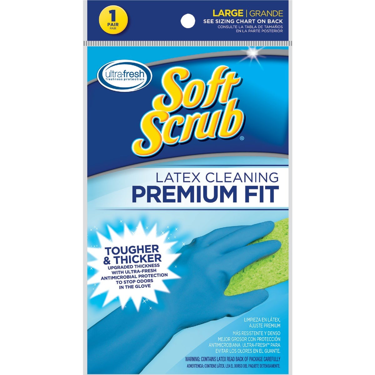 SOFT SCRUB Soft Scrub 12412-26 Large Premium Latex Gloves 1 Pair