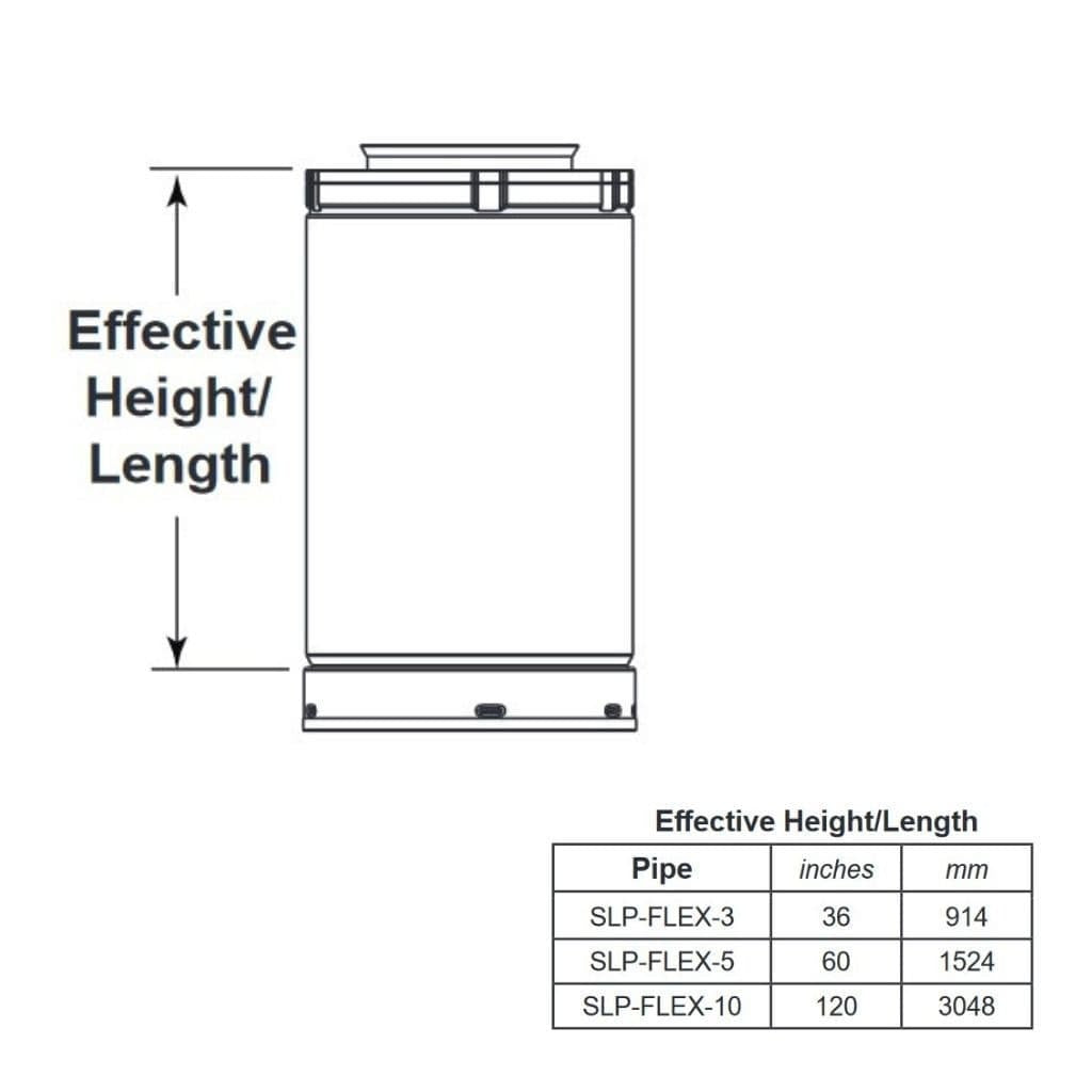 MAJESTIC Majestic SLP-FLEX-3 SLP 4 inches x 6-5/8 inches direct vent pipe flex 36 inches
