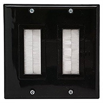 LIONBEAM Lionbeam lb-bplate2g-b Decora Brush Wall Plate 2 Gang Black