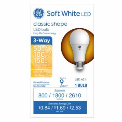 GE G E Lighting 93130567 3-way Led A21 Bulb 2610 Lumens