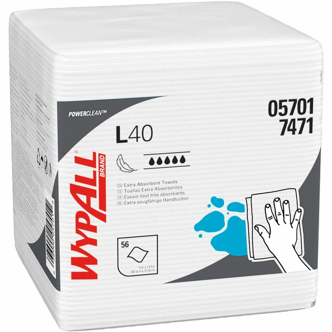 KIMBERLY-CLARK Kimberly-Clark KCC05701CT Wypall PowerClean L40 Extra Absorbent Towels 56/Pack (05701CT)