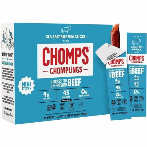 CHOMPS We Are the Chompians Llc CHSLCSB24 Salted Beef Stick 24pk