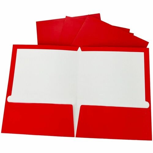 BUSINESS SOURCE Business Source BSN44426 Two-pocket Folder Red Box of 25
