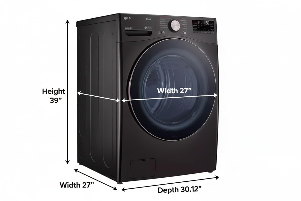 LG Lg DLEX4000B Front Load Electric Dryer 7.4 Cu Ft