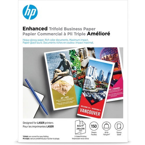 HP Hewlett-packard HEWQ6612A Tri-fold Brochure Paper 40 Lb 150 Pack