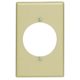 Leviton 80528-I 3.125 x 0.255 x 4.875 Inch 1-Gang Smooth Ivory Thermoset Device Mount Midway Receptacle Wallplate