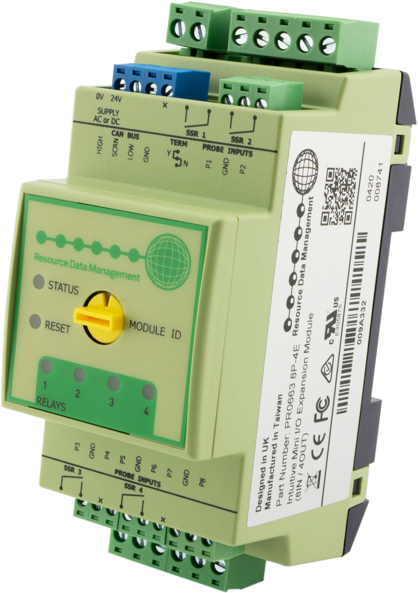 RDM Rdm PR0663 8P-4E Mini Intuitive Io 4-4 Expansion Module 24 V (4 relays/4 analog)