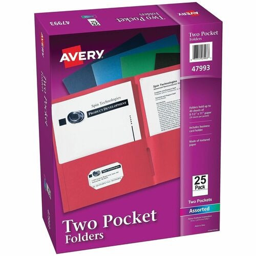AVERY Avery AVE47993CT Two-pocket Letter Size Folder 125 Ct