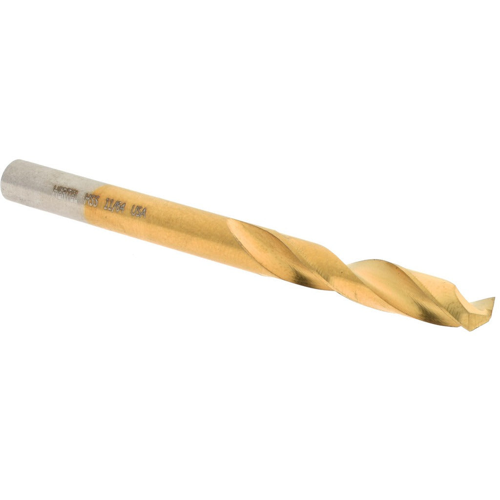 HERTEL Hertel 2386746 Screw Machine Drill Bit 11/64 in Hss Tin
