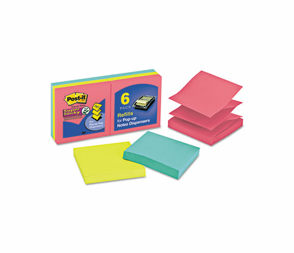 3M 3M MMMR3306SSUC Super Sticky Pop-Up Refill (3 x 3, 6 Pack) R330-6SSUC