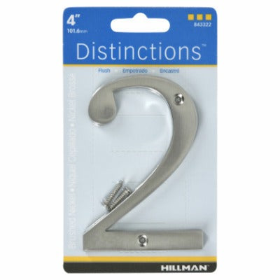HILLMAN Hillman Fasteners 843322 Flush Mount House Number 2 4in