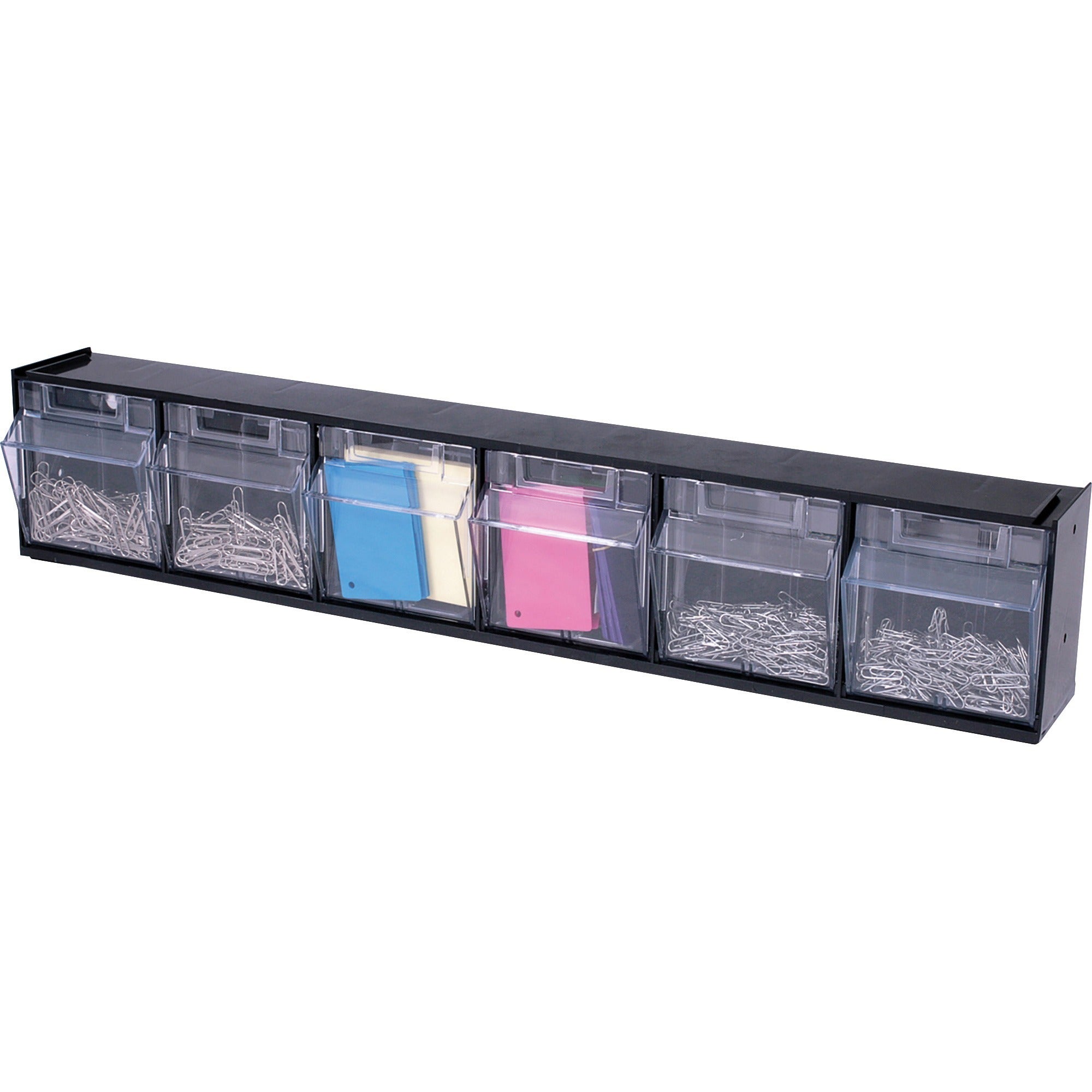 DEFLECTO Deflecto DEF20604OP Interlocking Tilt Bin System 6 Bins (23-5/8 in x 3-5/8 in x 4-1/2 in)