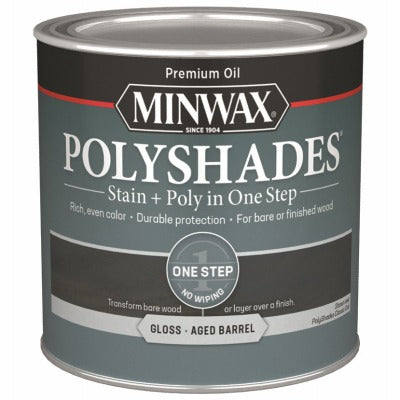 MINWAX Minwax 214994444 Polyshades Gloss Aged Barrel Stain 0.5 Pint