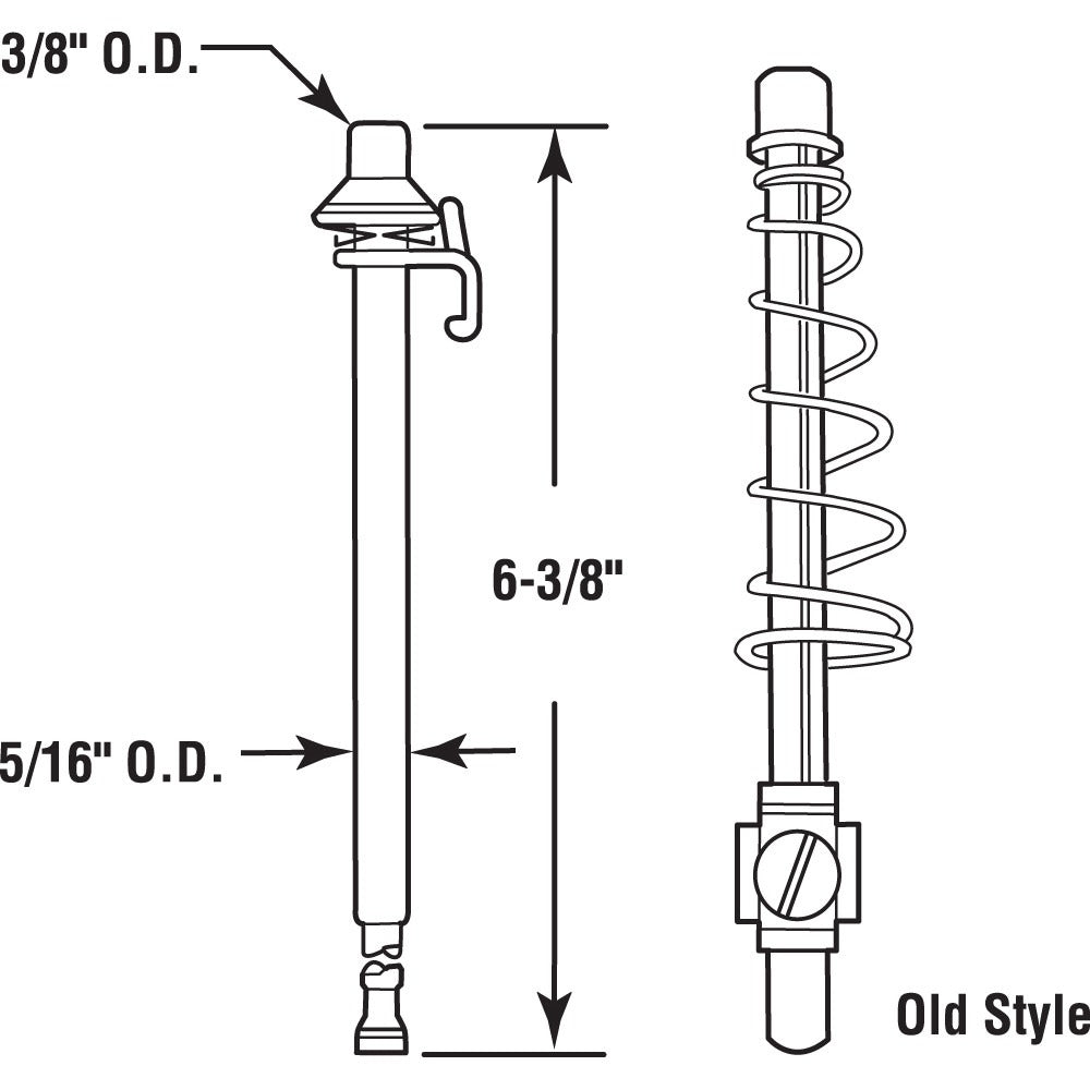 PRIME-LINE Prime-Line MP6637 Top Pivot Pin (3/8 in / 2-Piece)