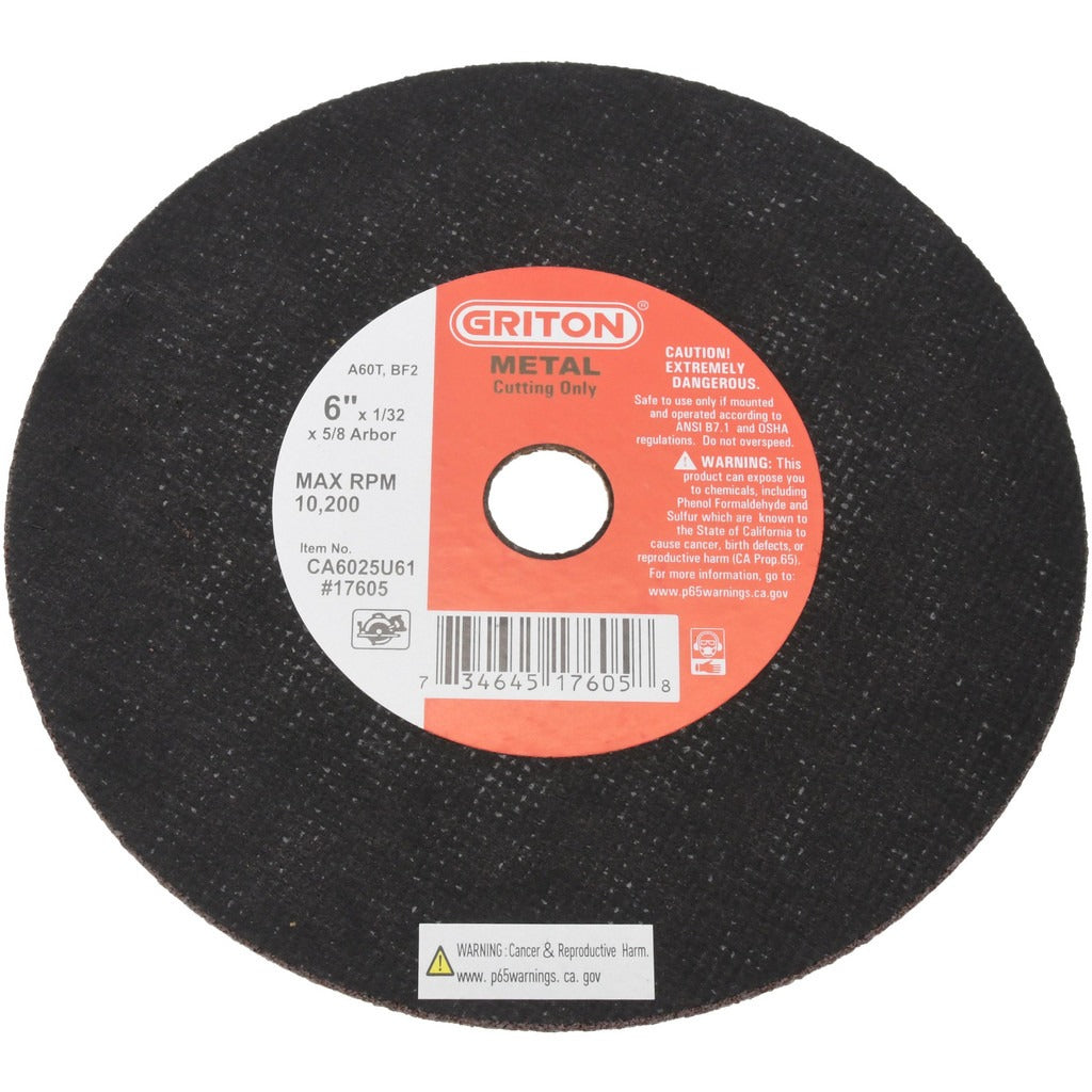 VALUE COLLECTION Value Collection CA6025U61 Cut-off Wheel 6 in Aluminum Oxide