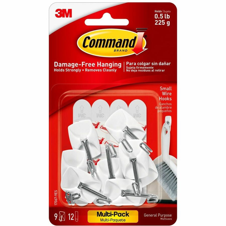 3M 3M MMM170679ES Command Small Wire Hooks Value Pack 9 / Pack