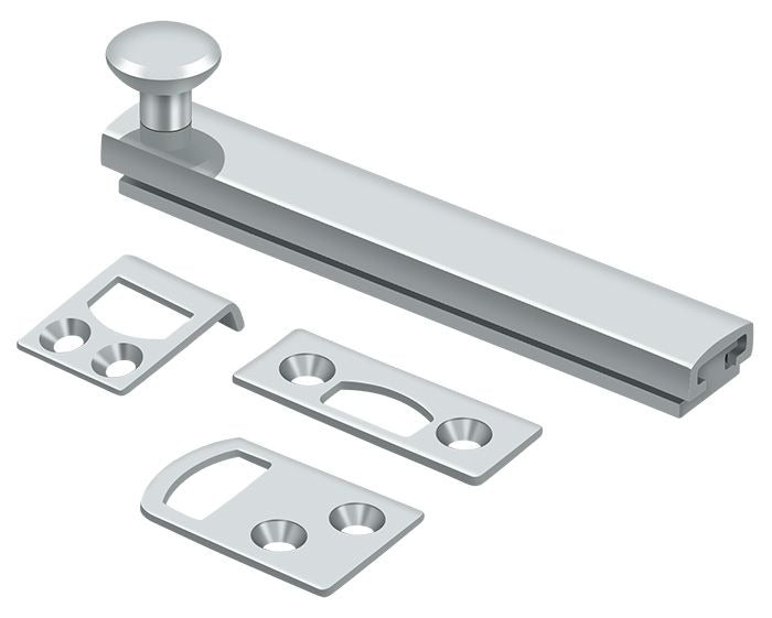 DELTANA Deltana 4SBCS26 Surface Bolt 4 in Concealed Screw Bright Chrome