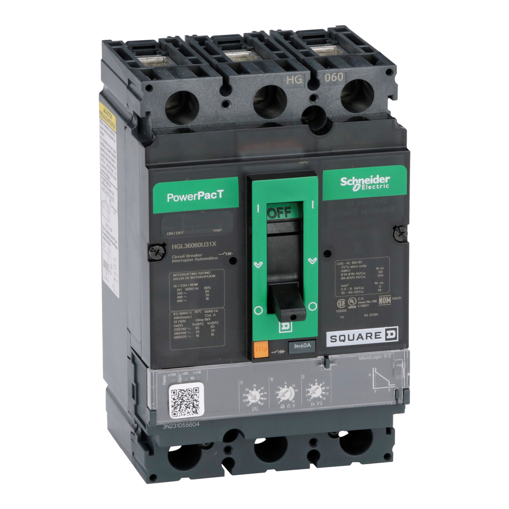 Square D HGL36060U31X SQD HGL36060U31X Circuit breaker, P 60A 3 Pole 600V