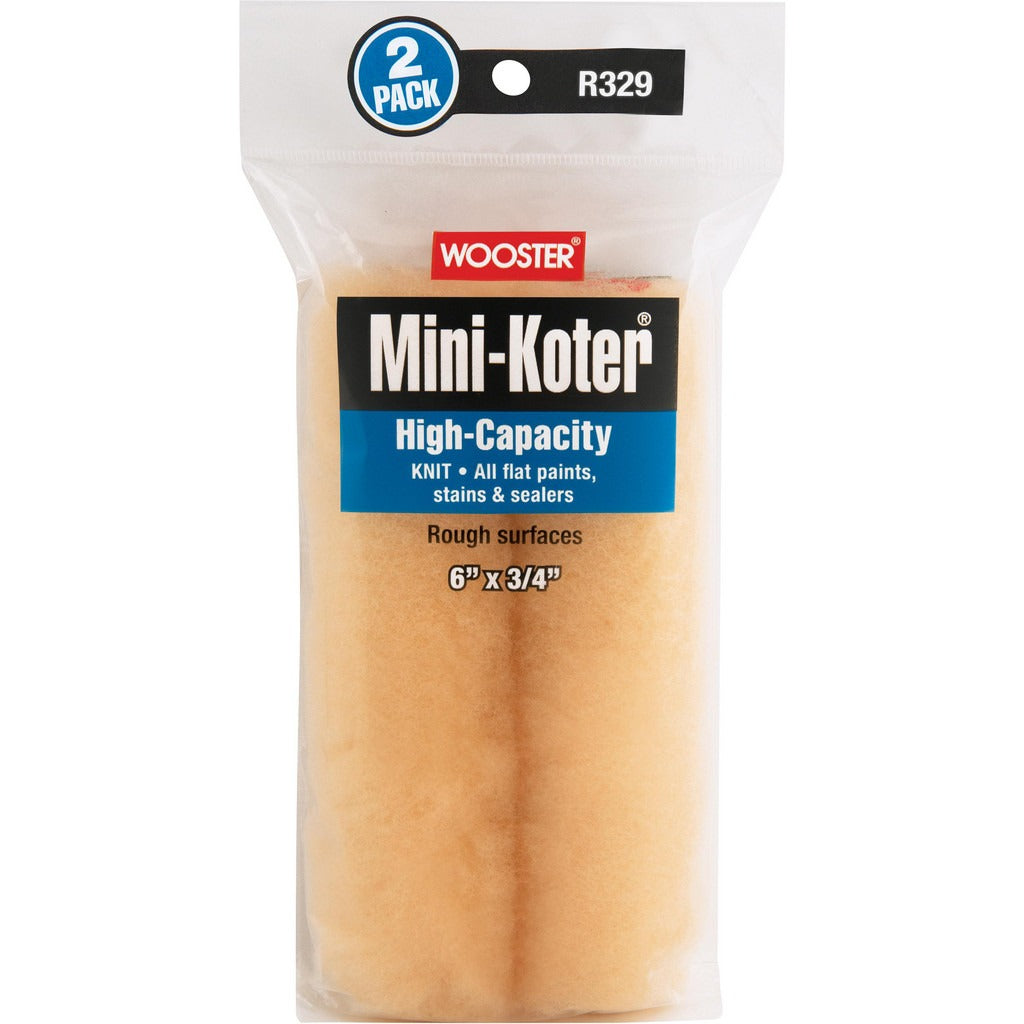 WOOSTER BRUSH Wooster Brush R329-6 Mini Roller Cover 6 Inch Knit 2 Pack