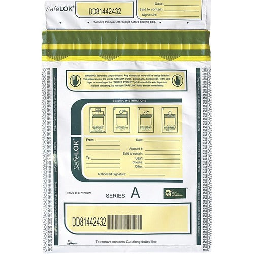 CONTROLTEK Controltek CNK585089 Tamper-evident Deposit Bag 9x12 100-pack