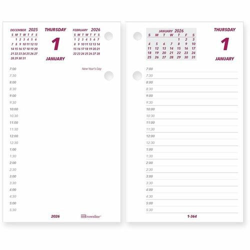 REDIFORM Rediform REDC2R Daily Calendar Pad Refill Two-page-per-day