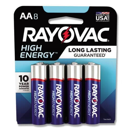 RAYOVAC Rayovac 815-8K High Energy AA Alkaline Battery 1.5 V (8 Pack) 8158K